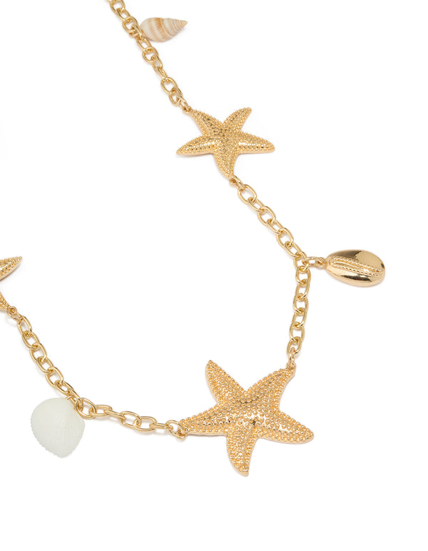 Gold Starfish & Sea Charms Belt