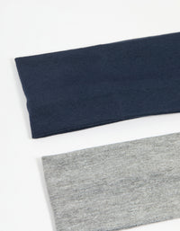 Navy & Grey Fabric Stretch Headbands 2-Pack - link has visual effect only