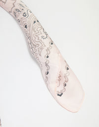 Pink & White Fabric Western Print Scarf - link has visual effect only