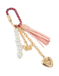 Pearl & Pink Tassel Key Chain - link has visual effect only