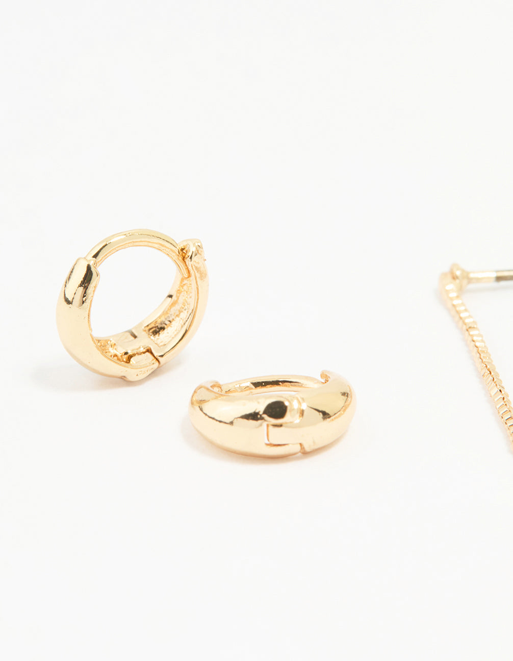 Gold Hoop & Loop Chain Earrings 2-Pack