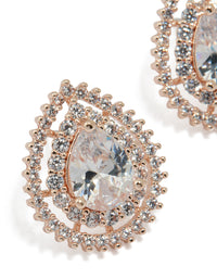 Rose Gold Cubic Zirconia Pear Stud Earrings - link has visual effect only
