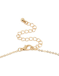 Gold Cubic Zirconia Round Pendant Necklace - link has visual effect only