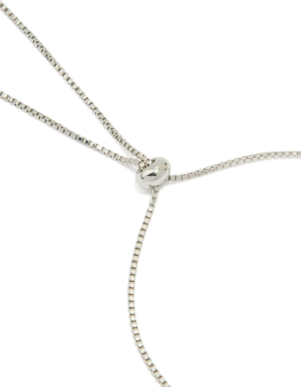 Silver Cubic Zirconia Circle Toggle Bracelet