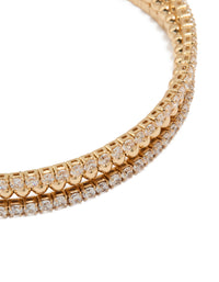 Gold Cubic Zirconia Layered Wrist Cuff - link has visual effect only