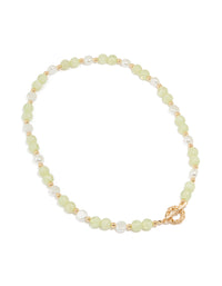 Gold Green Beaded Toggle Necklace - link has visual effect only