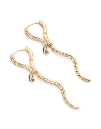 Antique Gold Molten Snake Drop Earrings - link has visual effect only