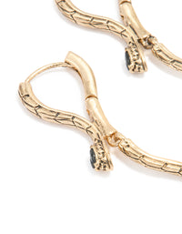 Antique Gold Molten Snake Drop Earrings - link has visual effect only