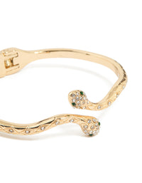 Gold Twin Snake Hinged Bangle - link has visual effect only