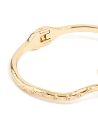 Gold Twin Snake Hinged Bangle - link has visual effect only