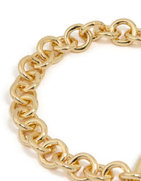 Gold Plated Pearl Heart Clasp Bracelet - link has visual effect only