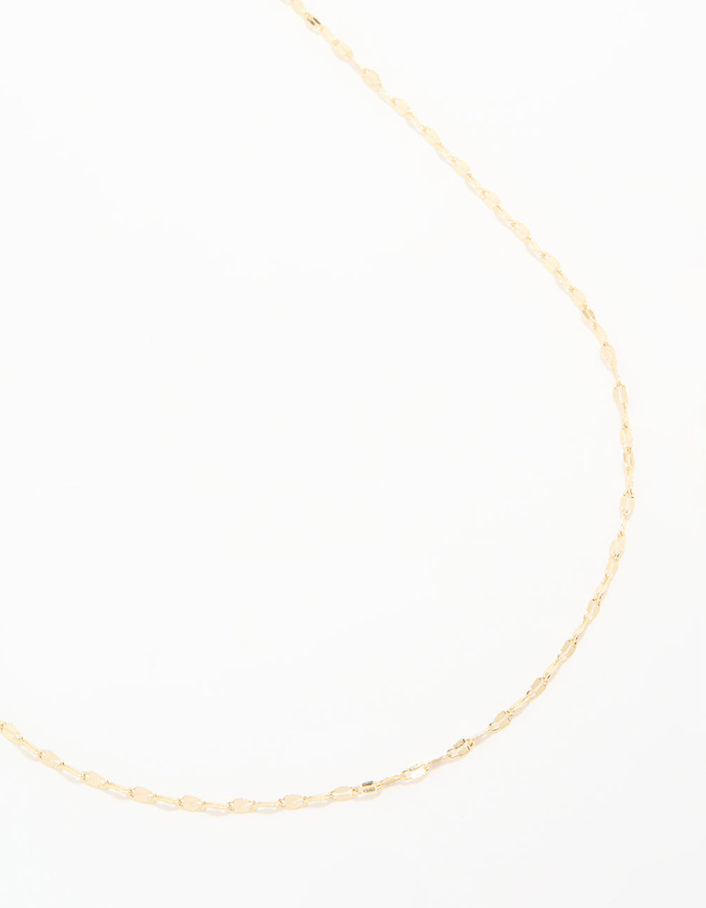 Gold Plated Brass Detailed Chain Necklace