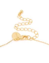 Gold Plated Brass Mini Cubic Zirconia Bezel Pendant Necklace - link has visual effect only
