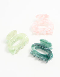 Green & Pink Acrylic Oval Claw Clips 3-Pack - link has visual effect only