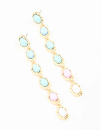 Gold Blue & Pink Ball Drop Earrings - link has visual effect only