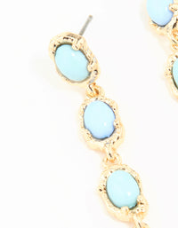 Gold Blue & Pink Ball Drop Earrings - link has visual effect only