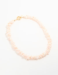 Gold Genuine Shell Station Necklace - link has visual effect only