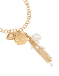 Gold Pearl Shell Tassel Y-Necklace - link has visual effect only