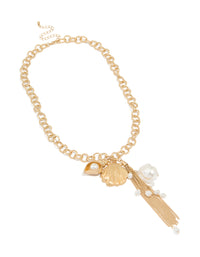 Gold Pearl Shell Tassel Y-Necklace - link has visual effect only