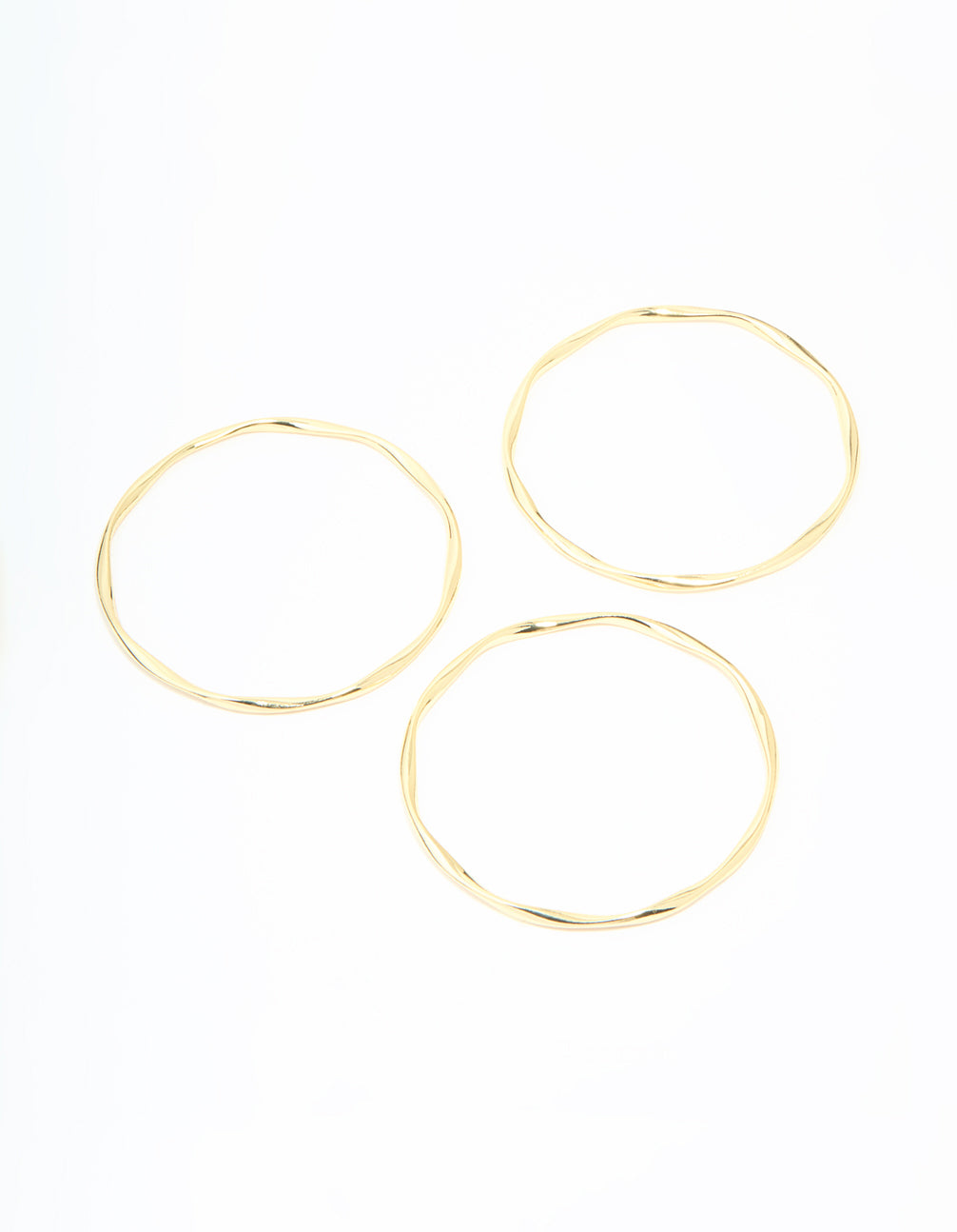 Gold Plated Twist Bangles 3-Pack