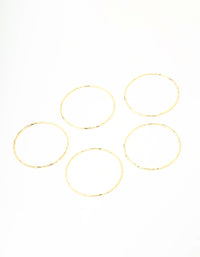 Gold Plated Textured Bangles 5-Pack - link has visual effect only