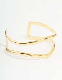 Gold Plated Open Wire Wrist Cuff - link has visual effect only