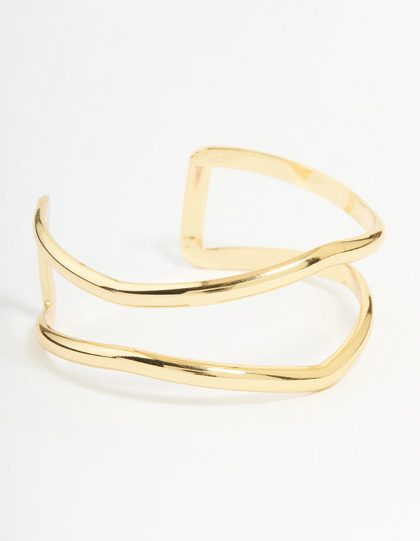 Gold Plated Open Wire Wrist Cuff