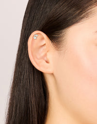 Surgical Steel Cubic Zirconia Mixed Threadless Flat Back Studs 3-Pack - link has visual effect only