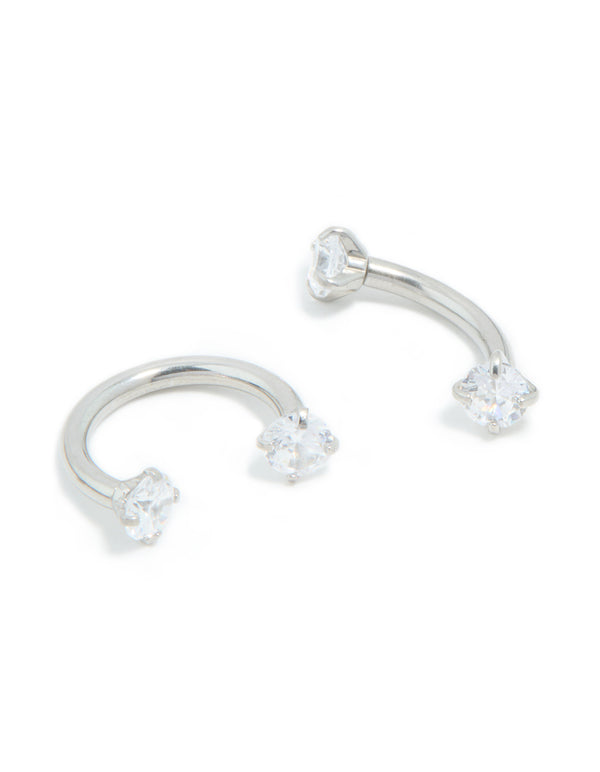 Surgical Steel Cubic Zirconia Ear & Body Jewellery 3-Pack