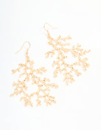 Gold Coral Branch Drop Earrings - link has visual effect only