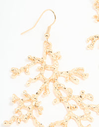 Gold Coral Branch Drop Earrings - link has visual effect only