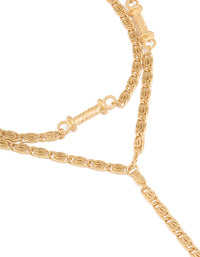 Gold Layered Barrel Y-Necklace - link has visual effect only