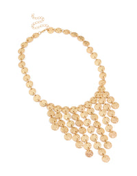 Gold Cascading Coin Bib Necklace - link has visual effect only