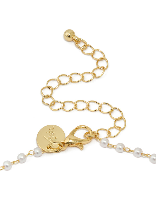 Gold Plated Pearl Letter A Necklace
