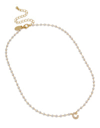 Gold Plated Pearl Letter C Necklace - link has visual effect only