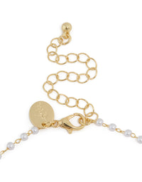 Gold Plated Pearl Letter K Necklace - link has visual effect only
