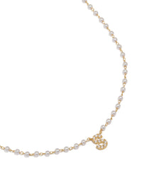 Gold Plated Pearl Letter S Necklace - link has visual effect only