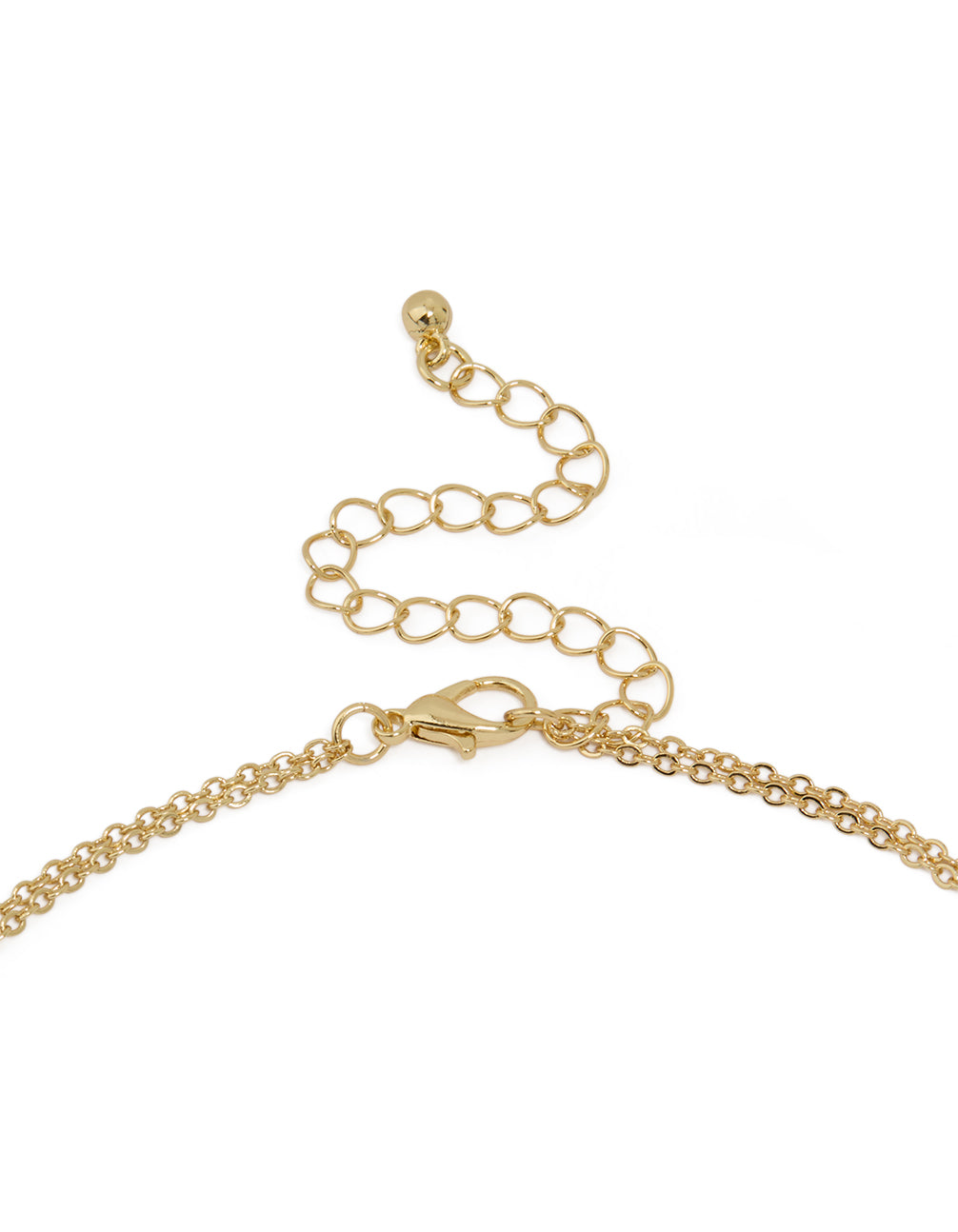 Gold Plated Cubic Zirconia Bezel Letter B Layered Necklace