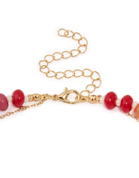 Gold Multicoloured Gemstones & Star Layered Necklace - link has visual effect only