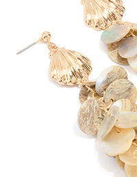 Gold Genuine Shell Circle Drop Earrings - link has visual effect only