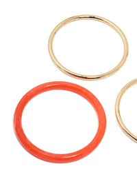Gold Red & Pink Bangles 5-Pack - link has visual effect only