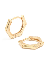 Gold Plated Surgical Steel Bamboo Clicker Earrings - link has visual effect only