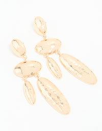 Gold Hammered Oval Drop Earrings - link has visual effect only