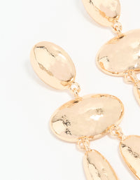 Gold Hammered Oval Drop Earrings - link has visual effect only