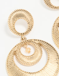 Antique Gold Round Double Drop Earrings - link has visual effect only