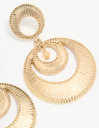 Antique Gold Round Double Drop Earrings - link has visual effect only