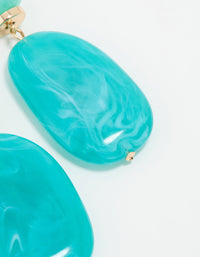 Blue Acrylic Beaded Drop Earrings - link has visual effect only