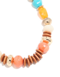 Multicoloured Beaded Acrylic Necklace - link has visual effect only