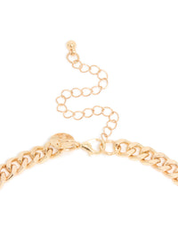 Gold Orange Woven Fabric Charm Layered Necklace - link has visual effect only