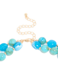 Blue Acrylic Beaded Layered Necklace - link has visual effect only